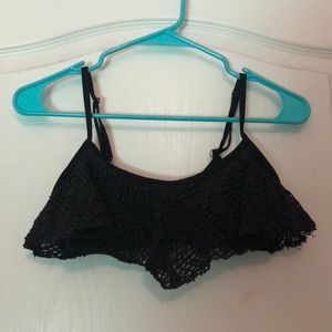 Xhilaration Black Crochet Bikini Top